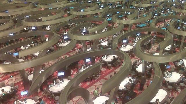 Baccarat tables on a casino floor