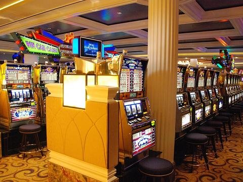 Row of casino slot machines