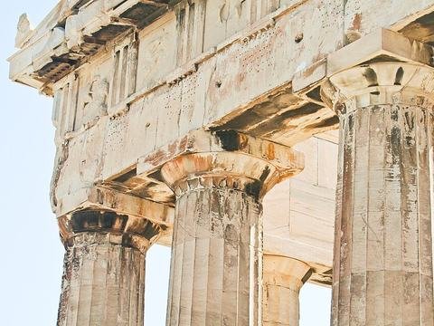 Parthenon temple columns in Athens
